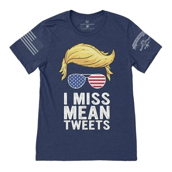 NWT Trump "I MISS MEAN TWEETS" Navy T-Shirt - Picture 1 of 2
